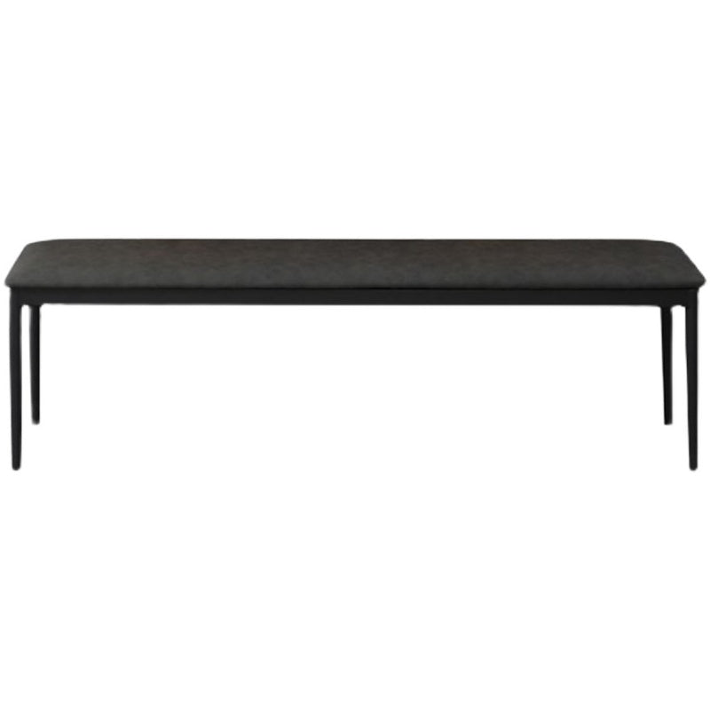 17.7"H Upholstered Seating Bench Cushioned Bench with Metal Legs