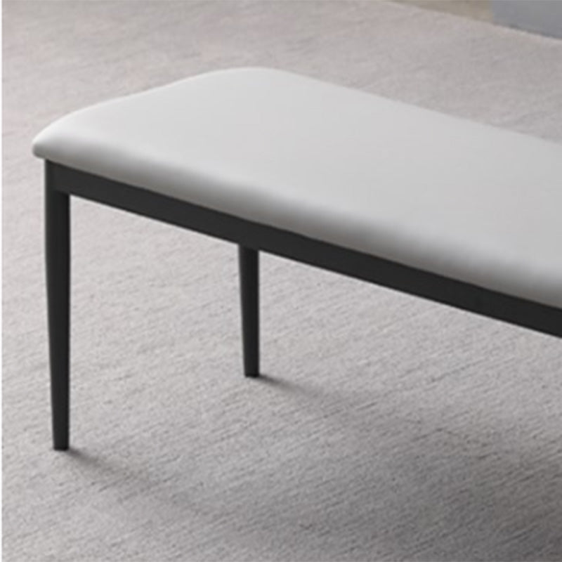 17.7"H Upholstered Seating Bench Cushioned Bench with Metal Legs