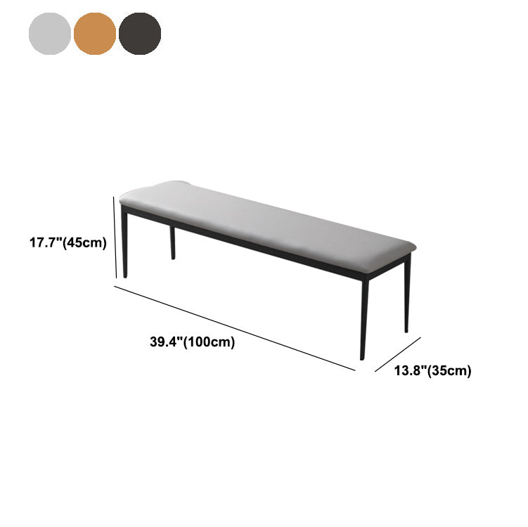 17.7"H Upholstered Seating Bench Cushioned Bench with Metal Legs