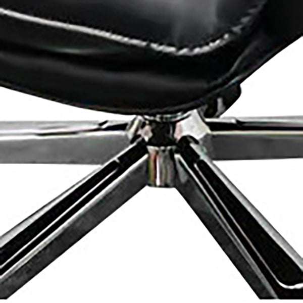 Contemporary Office Chair Ergonomic Wheels Black Leather Executive Chair