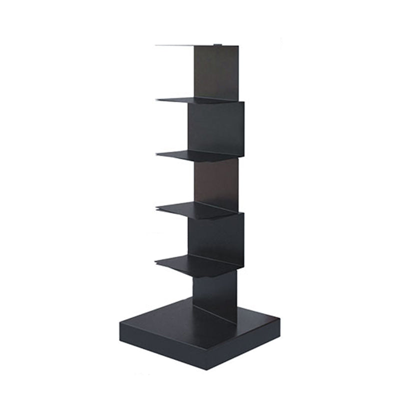 White/Black Corner Shelf Bookcase Modern Metal Bookcase Multi Tiers Closed Back