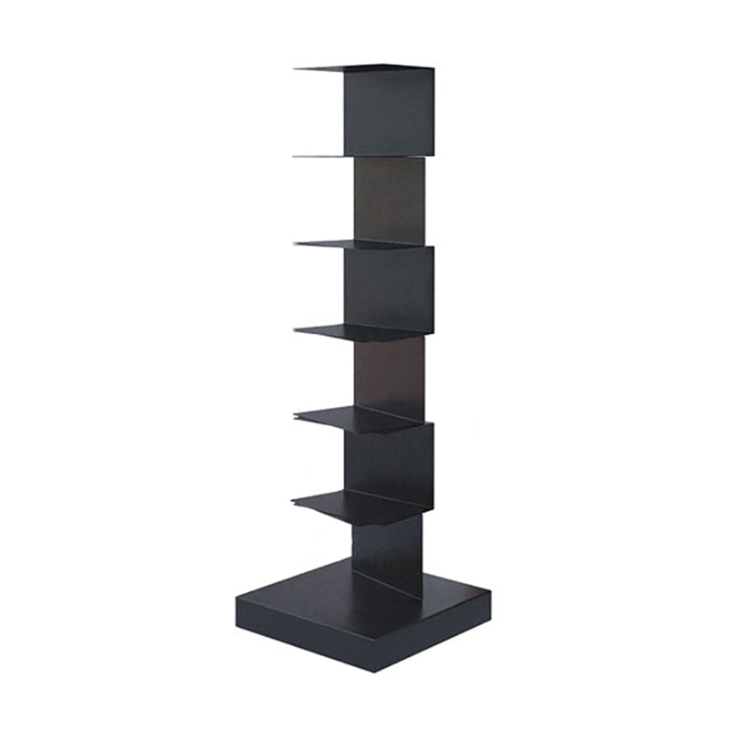 White/Black Corner Shelf Bookcase Modern Metal Bookcase Multi Tiers Closed Back