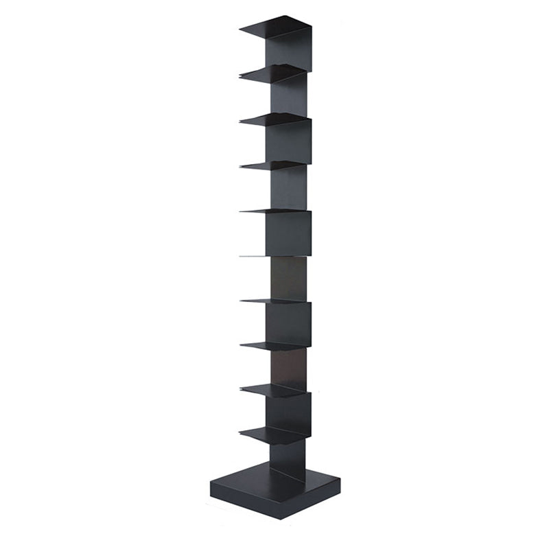 White/Black Corner Shelf Bookcase Modern Metal Bookcase Multi Tiers Closed Back