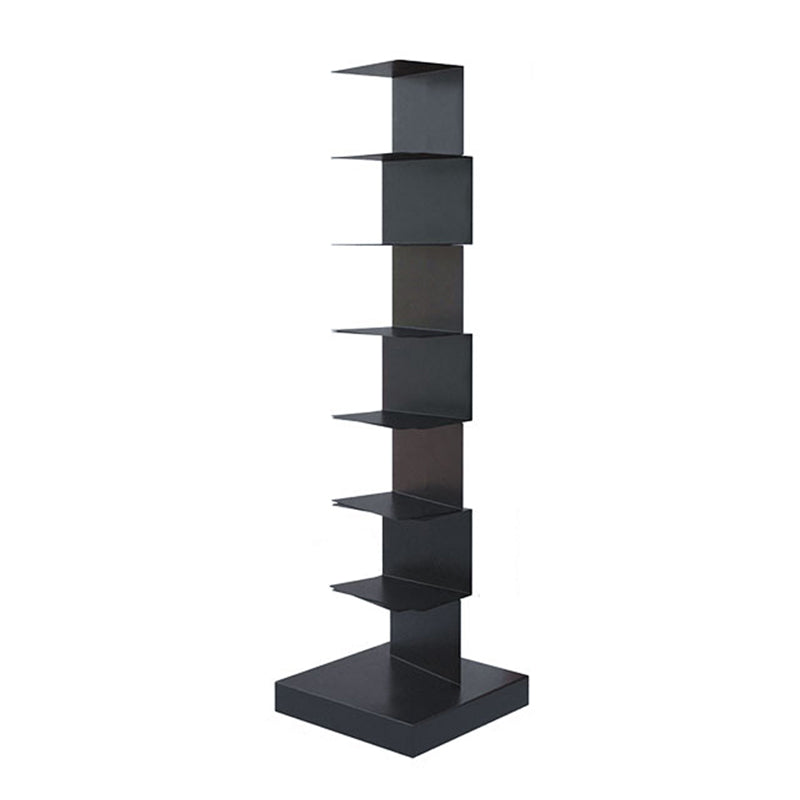 White/Black Corner Shelf Bookcase Modern Metal Bookcase Multi Tiers Closed Back