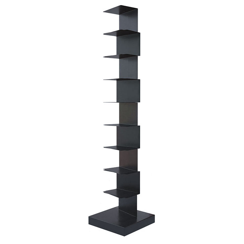 White/Black Corner Shelf Bookcase Modern Metal Bookcase Multi Tiers Closed Back