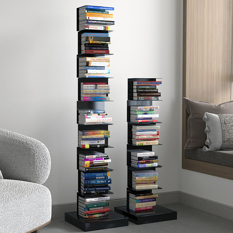 White/Black Corner Shelf Bookcase Modern Metal Bookcase Multi Tiers Closed Back