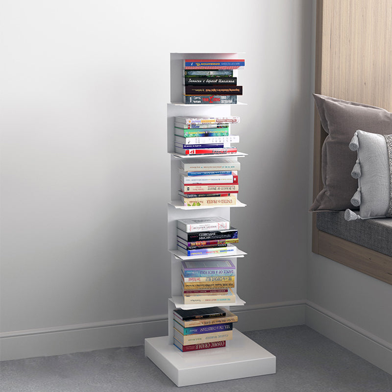 White/Black Corner Shelf Bookcase Modern Metal Bookcase Multi Tiers Closed Back