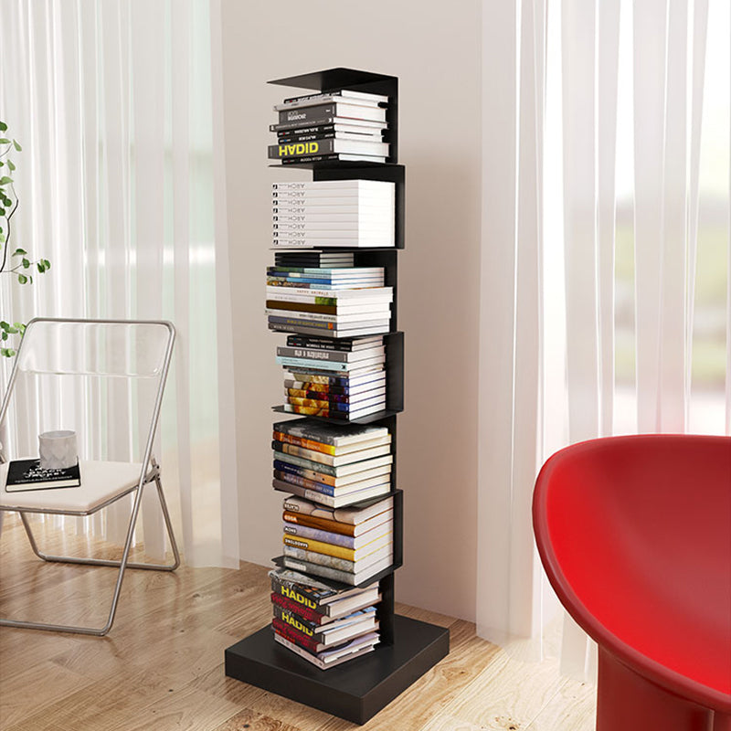 White/Black Corner Shelf Bookcase Modern Metal Bookcase Multi Tiers Closed Back