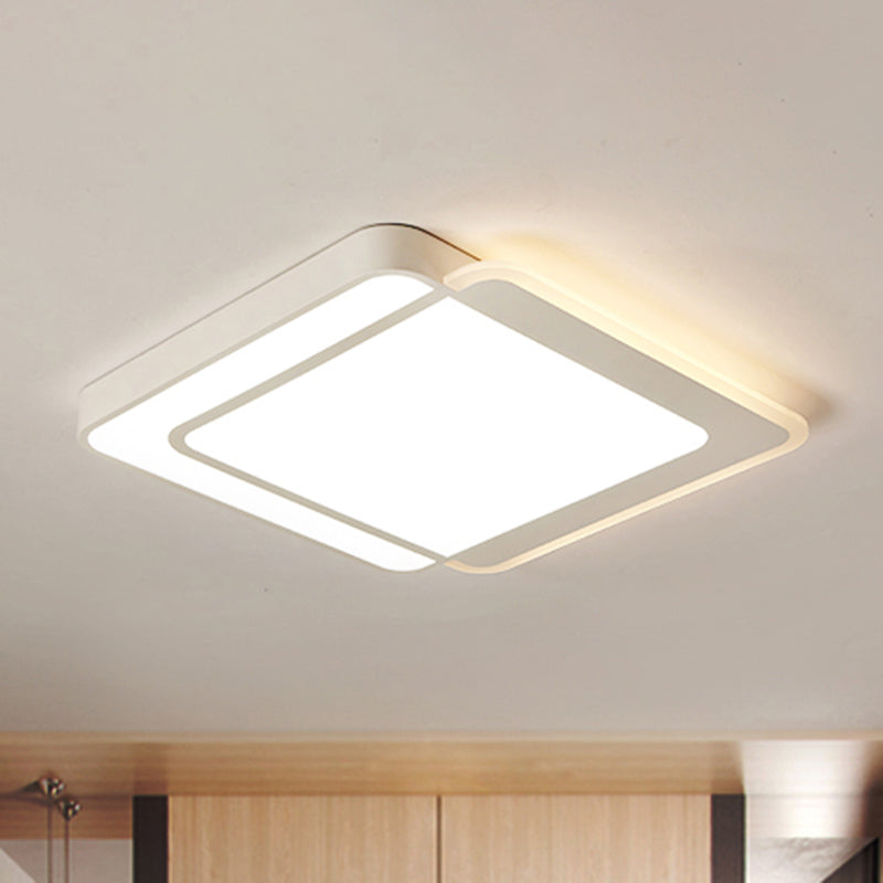 Lámpara empotrada cuadrada/redonda contemporánea, iluminación blanca/cálida, lámpara de techo LED en blanco