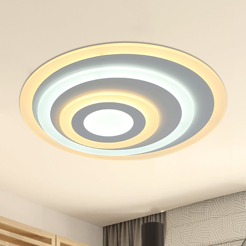 Ellipse Flushmount Simple Acrylic LED 14"/19.5"/23.5" Wide White Ceiling Mounted Fixture in Warm/White Light