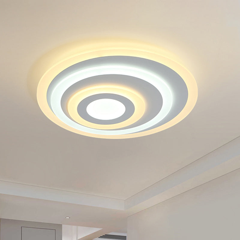 Ellipse Flushmount Simple Acrylic LED 14"/19.5"/23.5" Wide White Ceiling Mounted Fixture in Warm/White Light