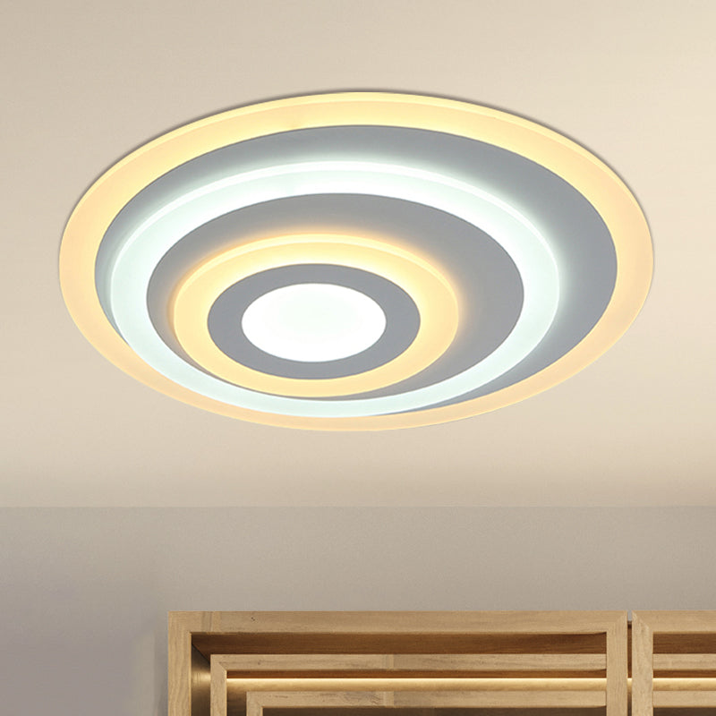 Ellipse Flushmount Simple Acrylic LED 14"/19.5"/23.5" Wide White Ceiling Mounted Fixture in Warm/White Light