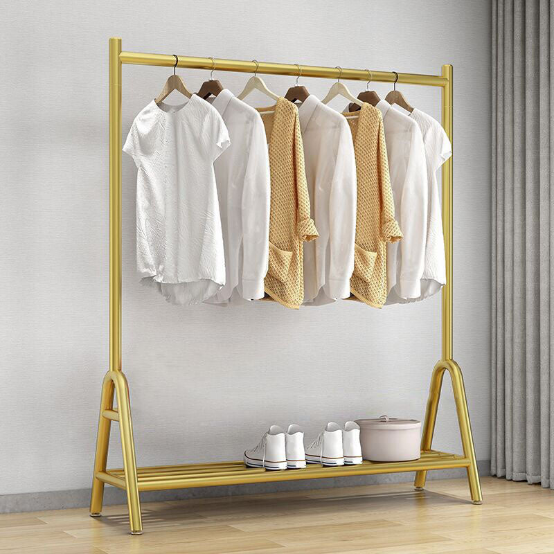 Contemporary Style Coat Hanger Metal 2 Legs Base Coat Rack for Living Room