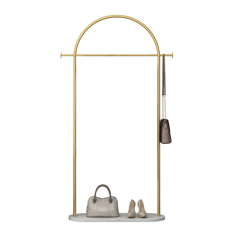 Contemporary Metal Entryway Kit Hanging Rail and 2 Hooks Coat Hanger