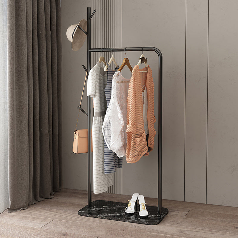 Contemporary Hall Stand Marble Bottom Hall Tree with Coat Hanger Hooks