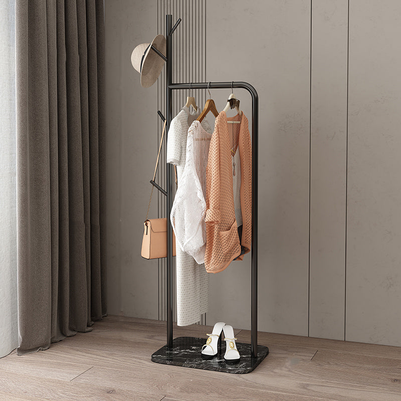 Contemporary Hall Stand Marble Bottom Hall Tree with Coat Hanger Hooks