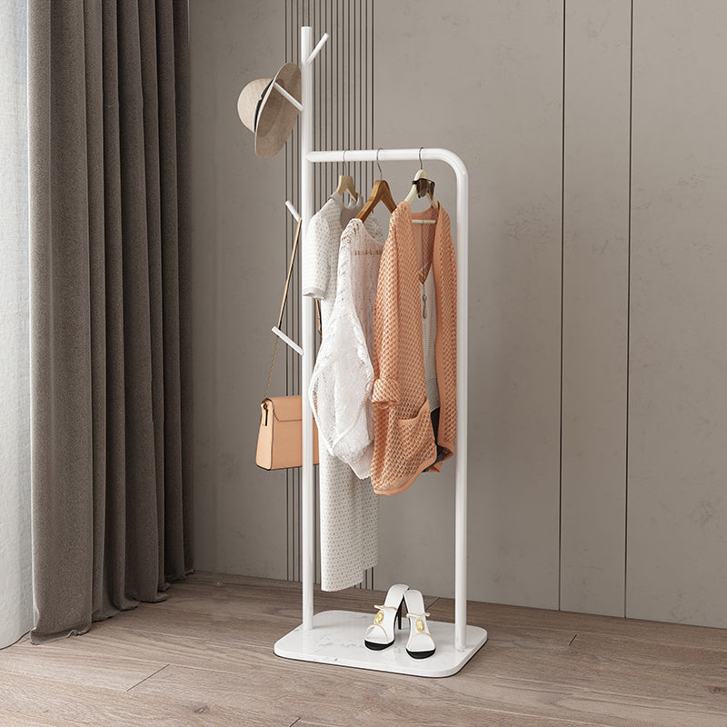 Contemporary Hall Stand Marble Bottom Hall Tree with Coat Hanger Hooks