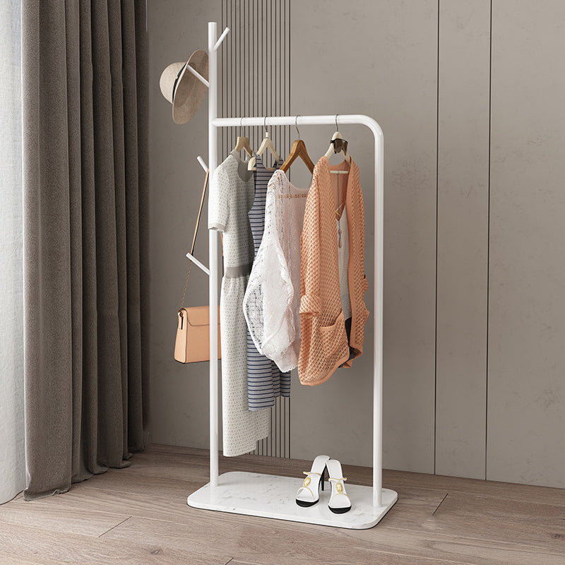 Contemporary Hall Stand Marble Bottom Hall Tree with Coat Hanger Hooks