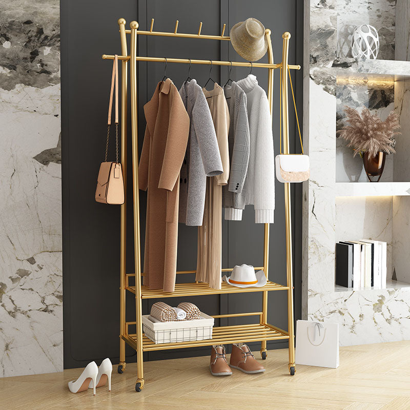 Luxurious Solid Color Hall Tree Free Standing Coat Rack with Storage Shelving