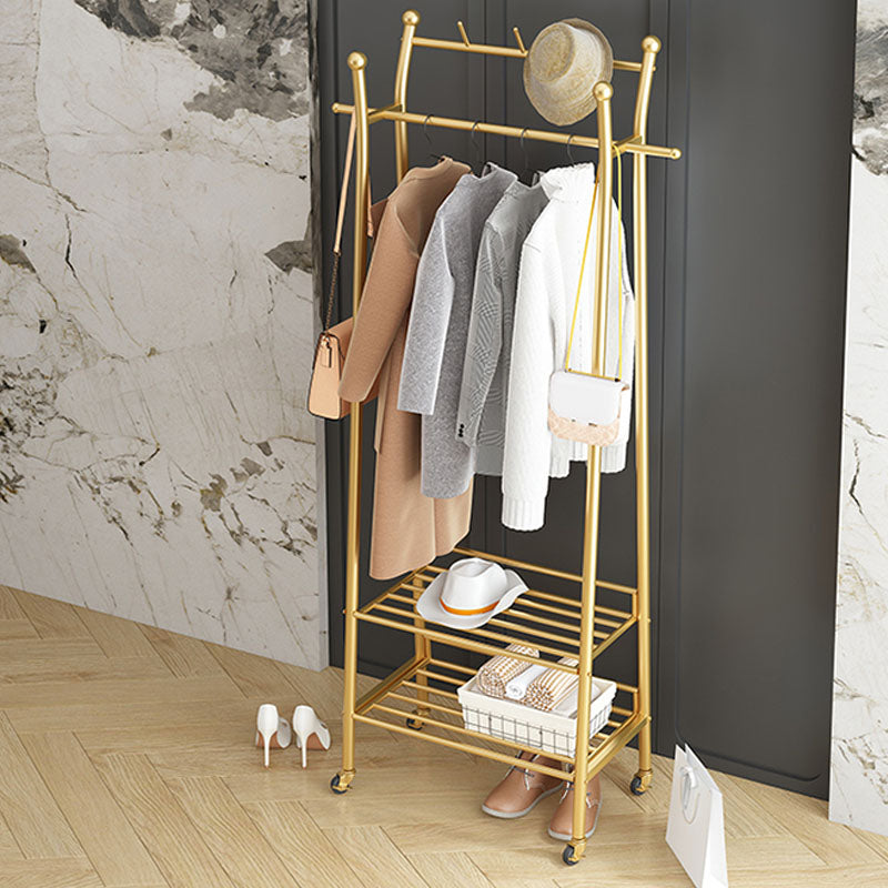 Luxurious Solid Color Hall Tree Free Standing Coat Rack with Storage Shelving