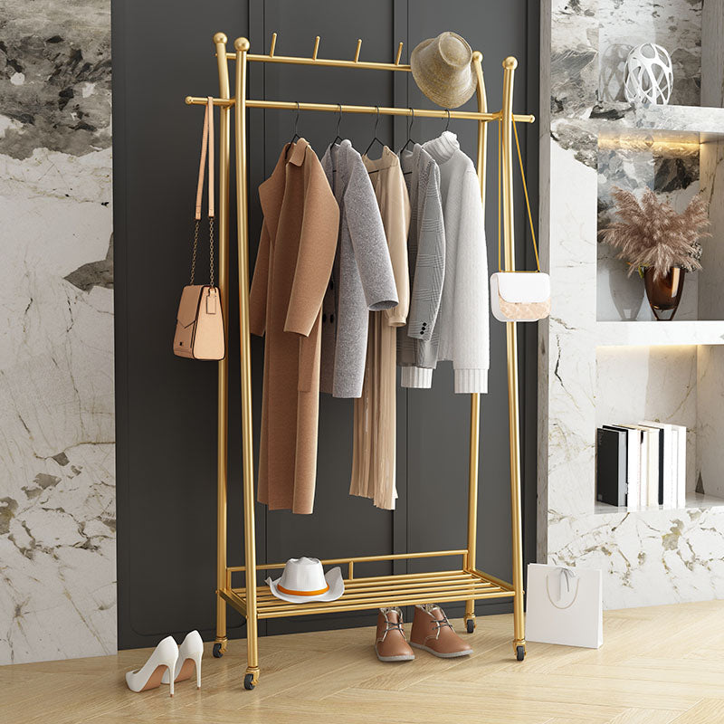 Luxurious Solid Color Hall Tree Free Standing Coat Rack with Storage Shelving