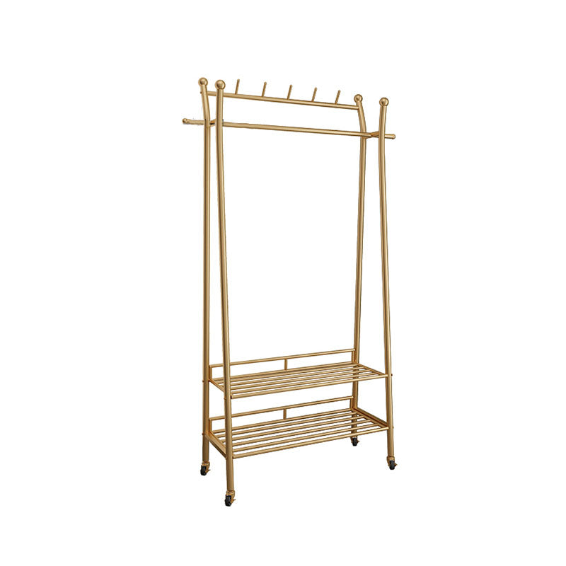 Luxurious Solid Color Hall Tree Free Standing Coat Rack with Storage Shelving