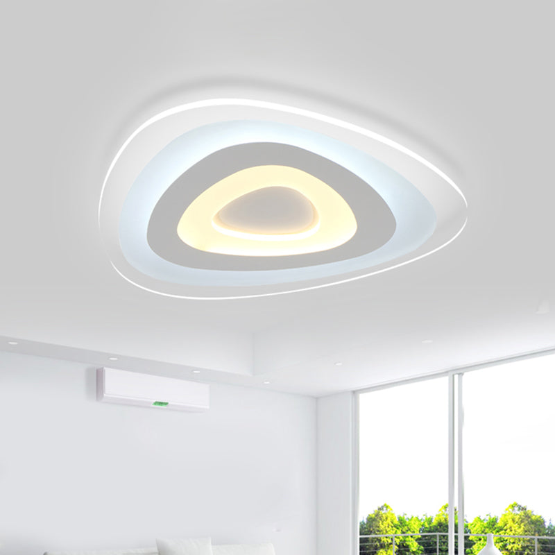 16"/20"/24.5" Wide Contemporary LED Flush Mount Light with Acrylic Shade White Triangle Ceiling Lamp in Warm/White Light