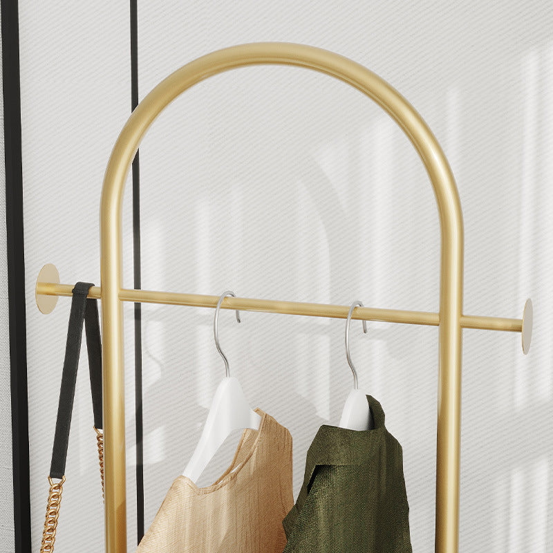 Glam Metallic Coat Hanger U-Shape Free Standing Coat Rack for Bedroom