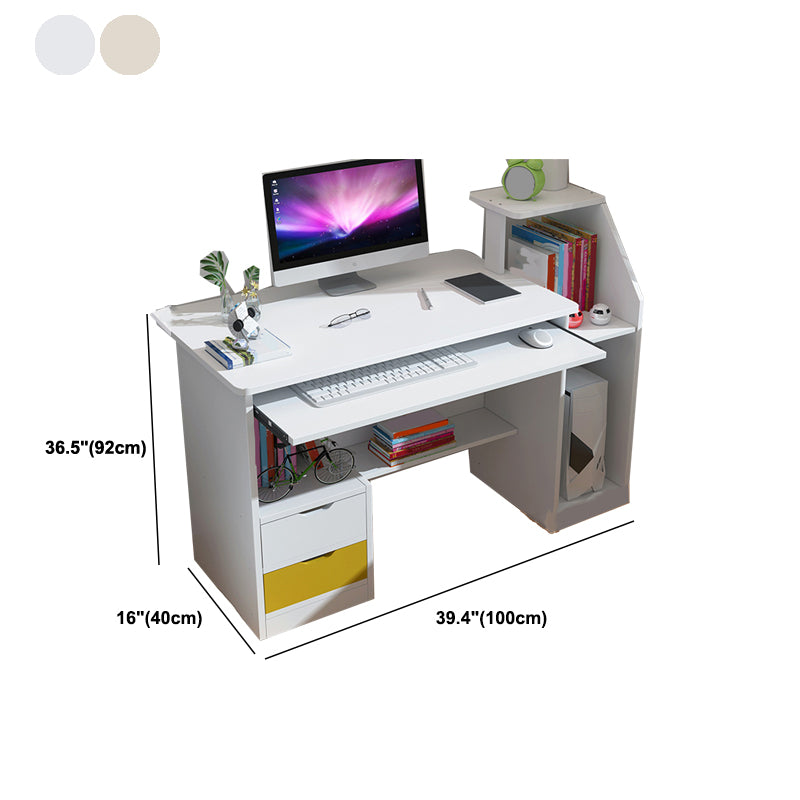 Contemporary Wood Credenza Desk Rectangular Home Writing Desk