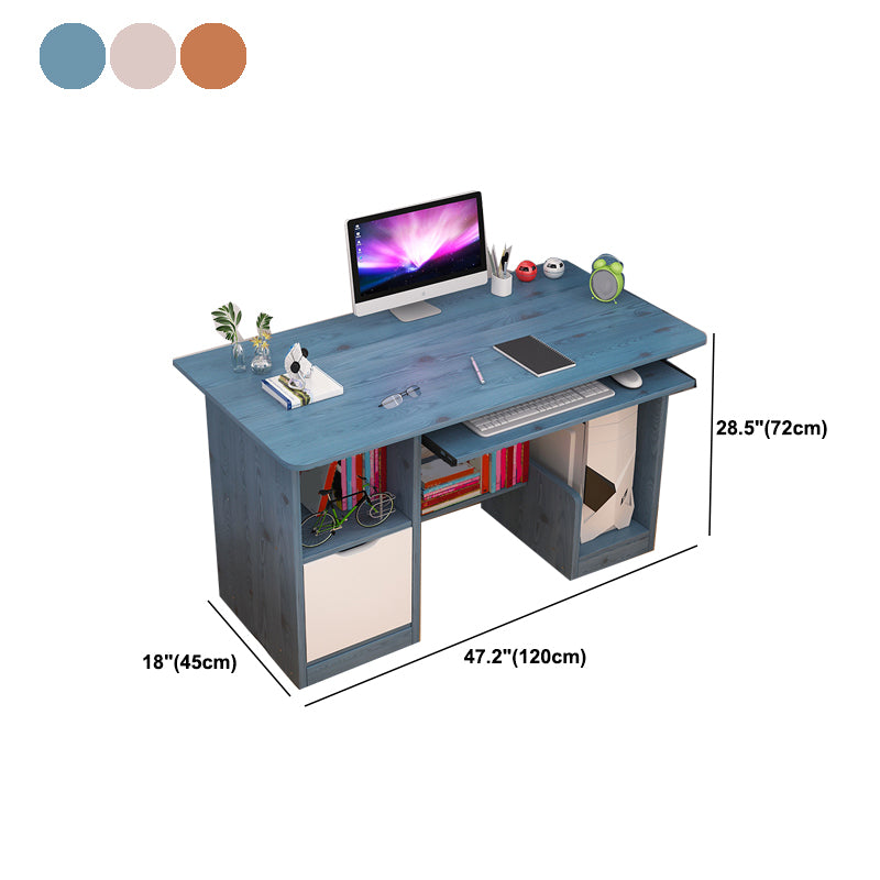 Contemporary Wood Credenza Desk Rectangular Home Writing Desk