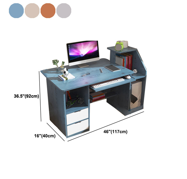 Contemporary Wood Credenza Desk Rectangular Home Writing Desk