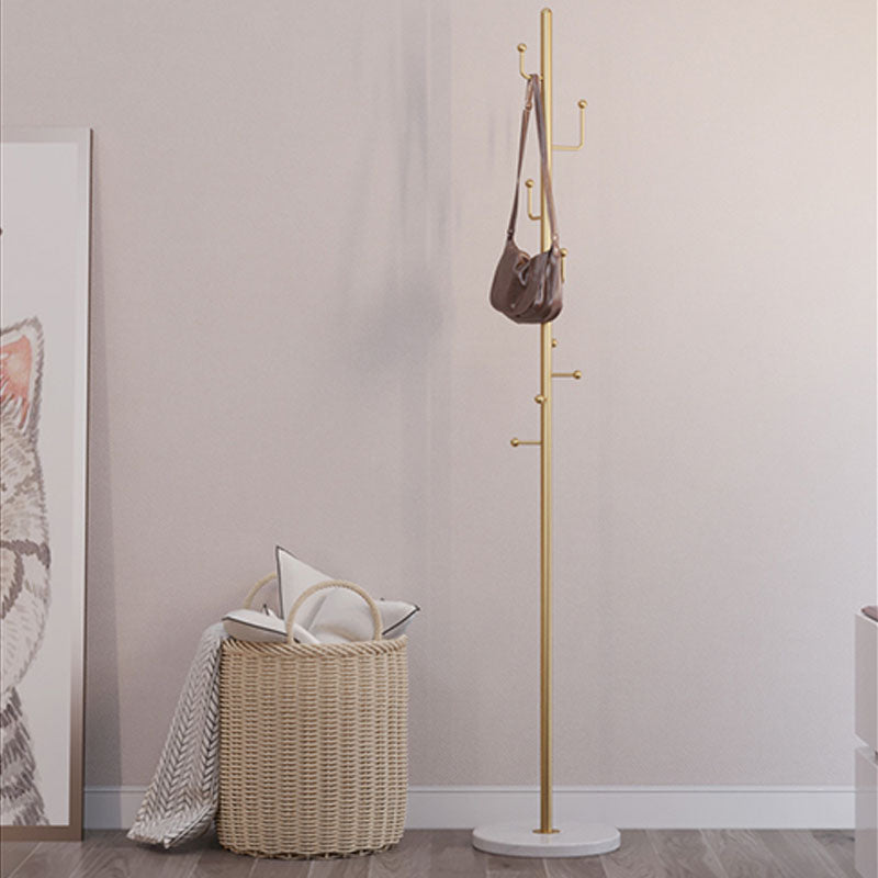 Modern Hall Tree Free Standing Metal Coat Rack With Coat Hooks