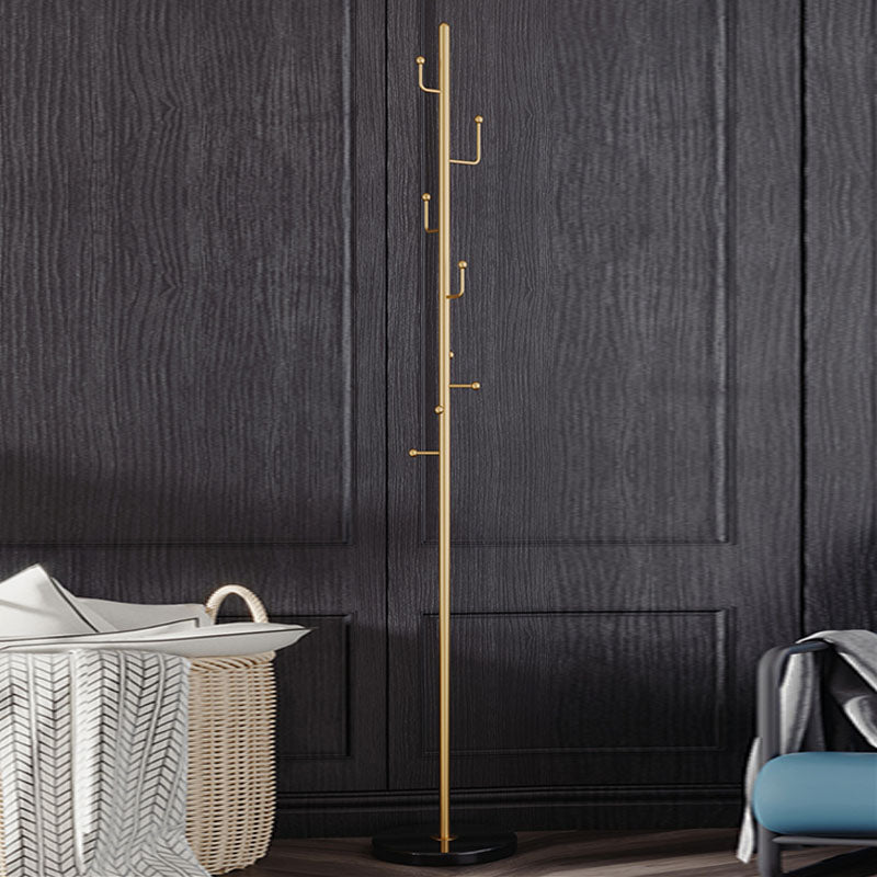 Modern Hall Tree Free Standing Metal Coat Rack With Coat Hooks