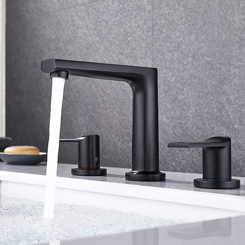 Modern 2-Handle Bathroom Sink Faucet 3 Hole Wide Spread Bathroom Faucet