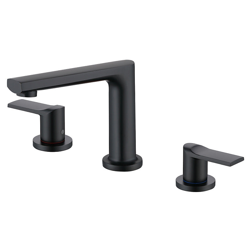 Modern 2-Handle Bathroom Sink Faucet 3 Hole Wide Spread Bathroom Faucet