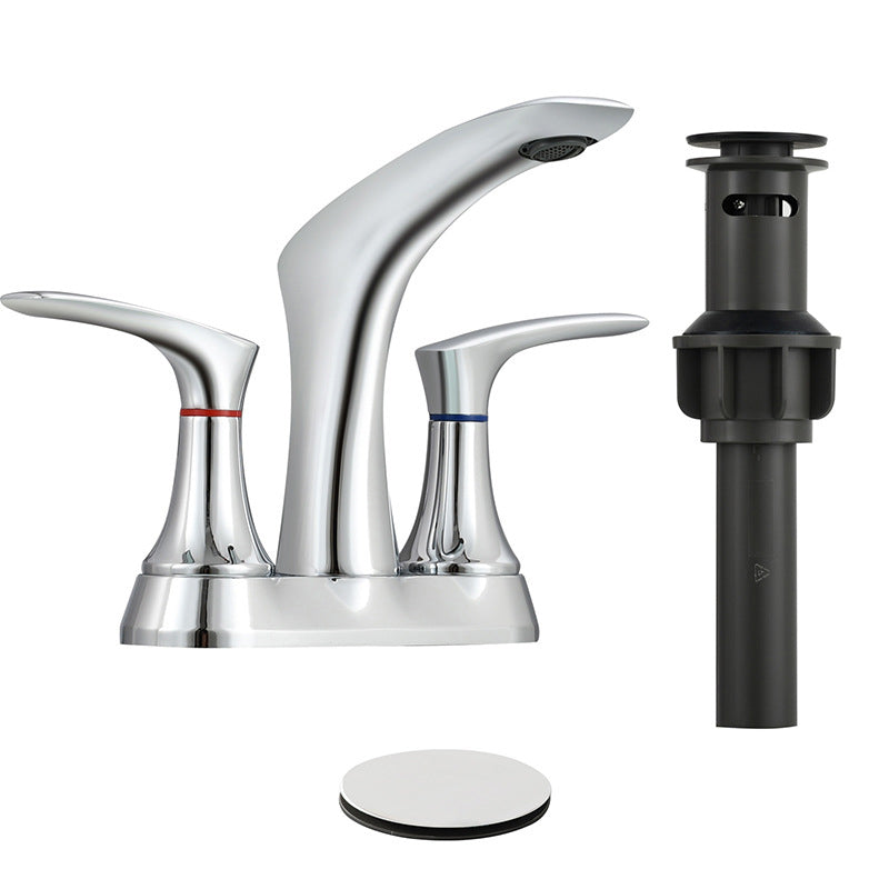 Square 2-Handle Bathroom Faucet 3 Hole Centerset Lavatory Faucet