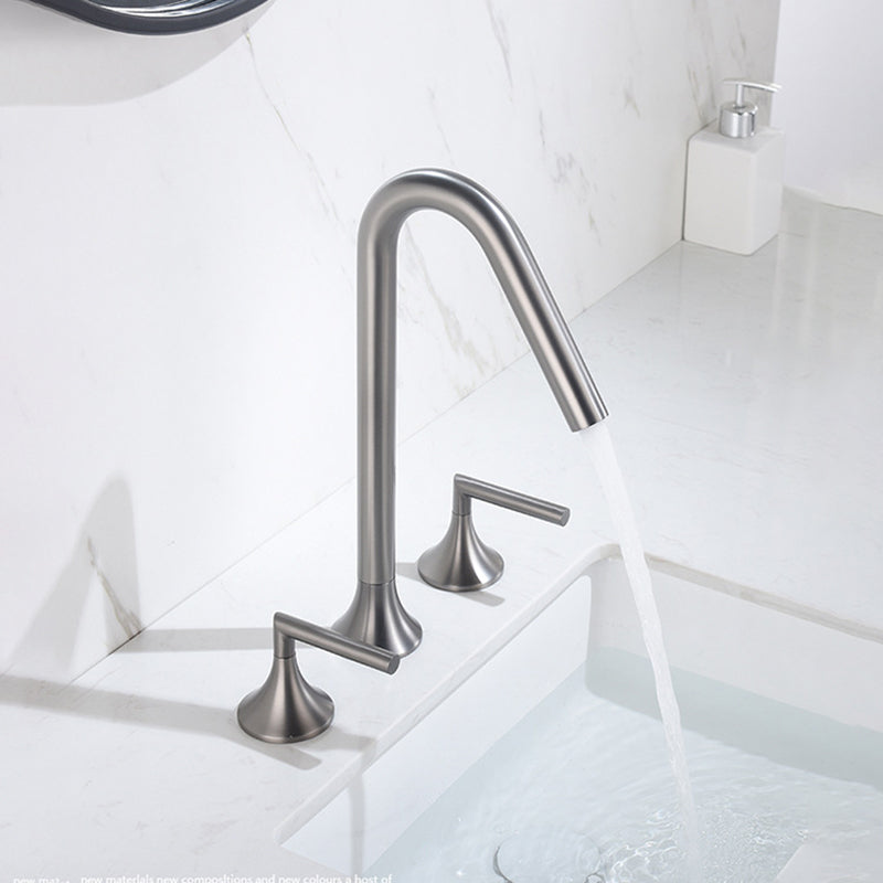 13 Inches Swivel Widespread Bathroom Faucet with Drain 2-Handle Bathroom Sink Faucet