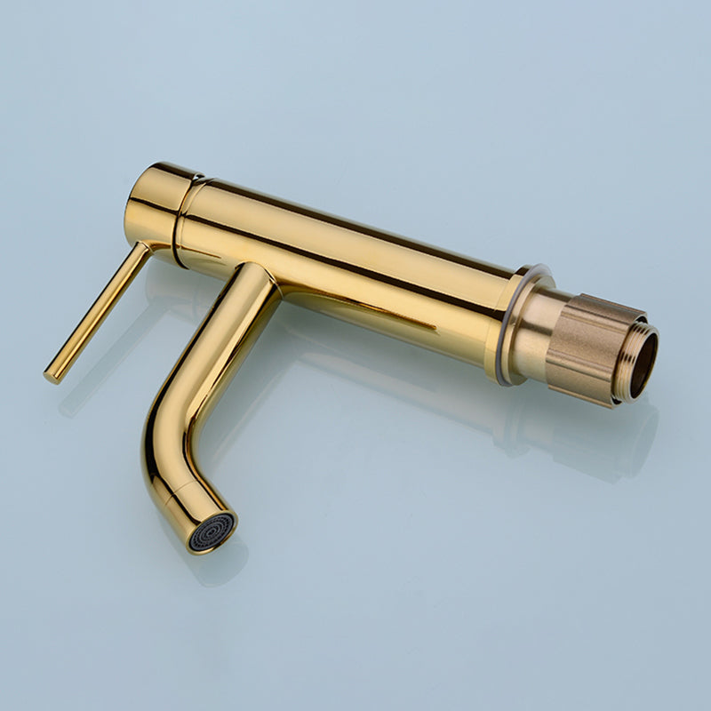 Modern 1-Handle Bathroom Sink Faucet Brushed Gold Vessel Sink Faucet Brass