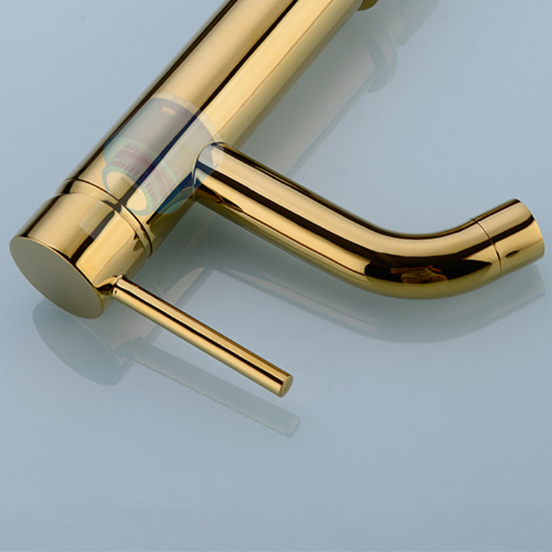 Modern 1-Handle Bathroom Sink Faucet Brushed Gold Vessel Sink Faucet Brass