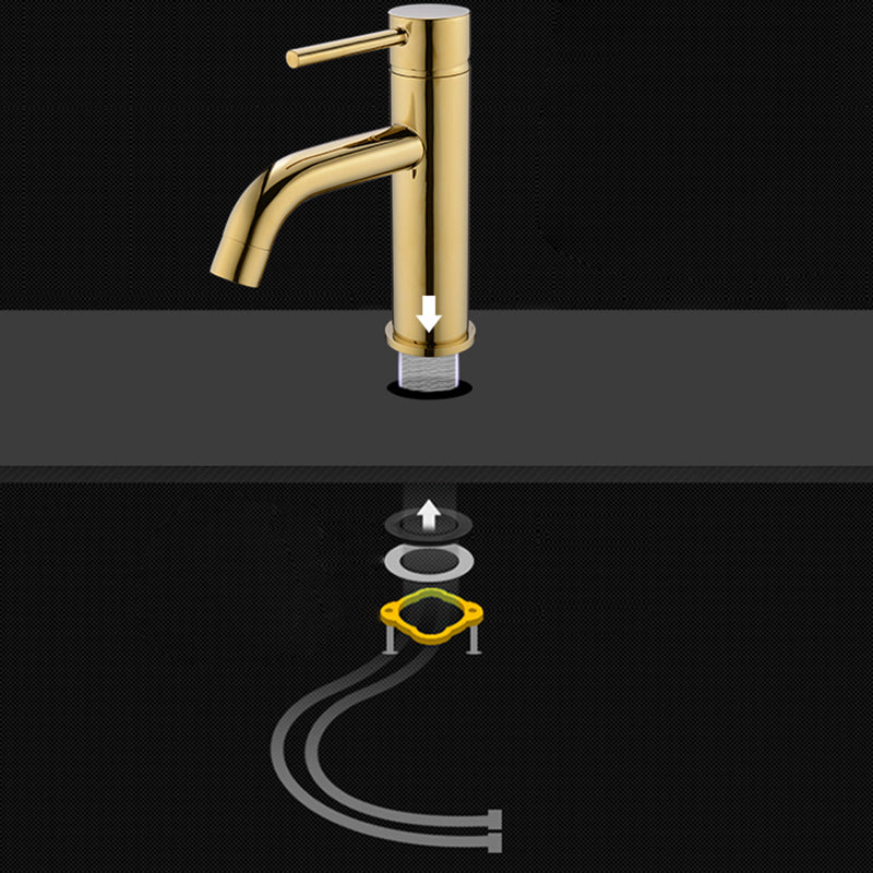 Modern 1-Handle Bathroom Sink Faucet Brushed Gold Vessel Sink Faucet Brass