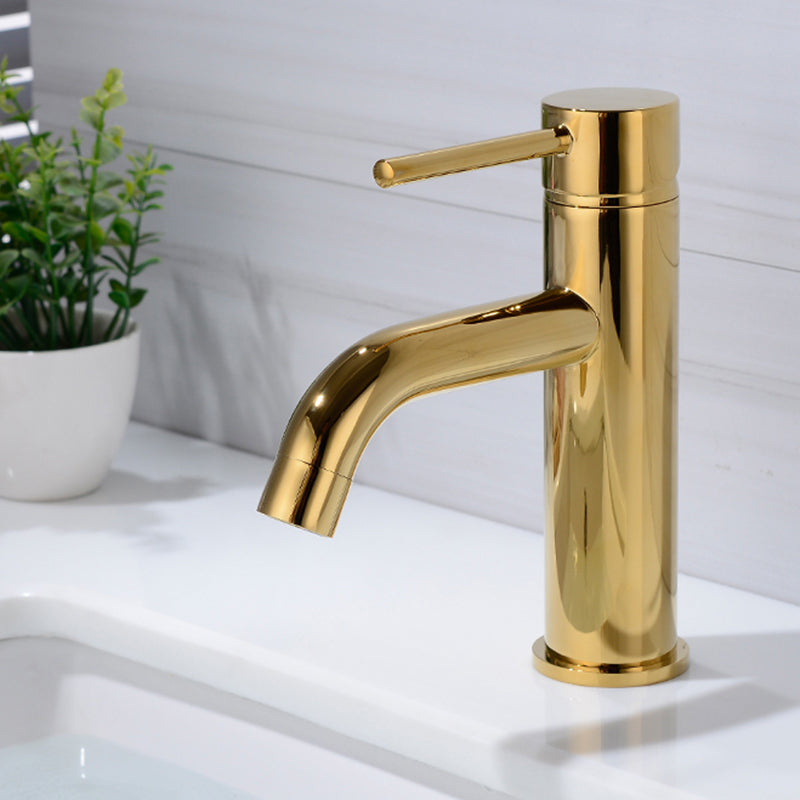 Modern 1-Handle Bathroom Sink Faucet Brushed Gold Vessel Sink Faucet Brass