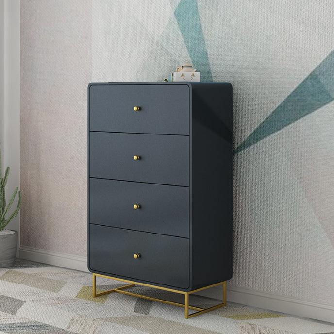 Modern Accent Chest with Iron Base and Solid Wood Soft Close Chest