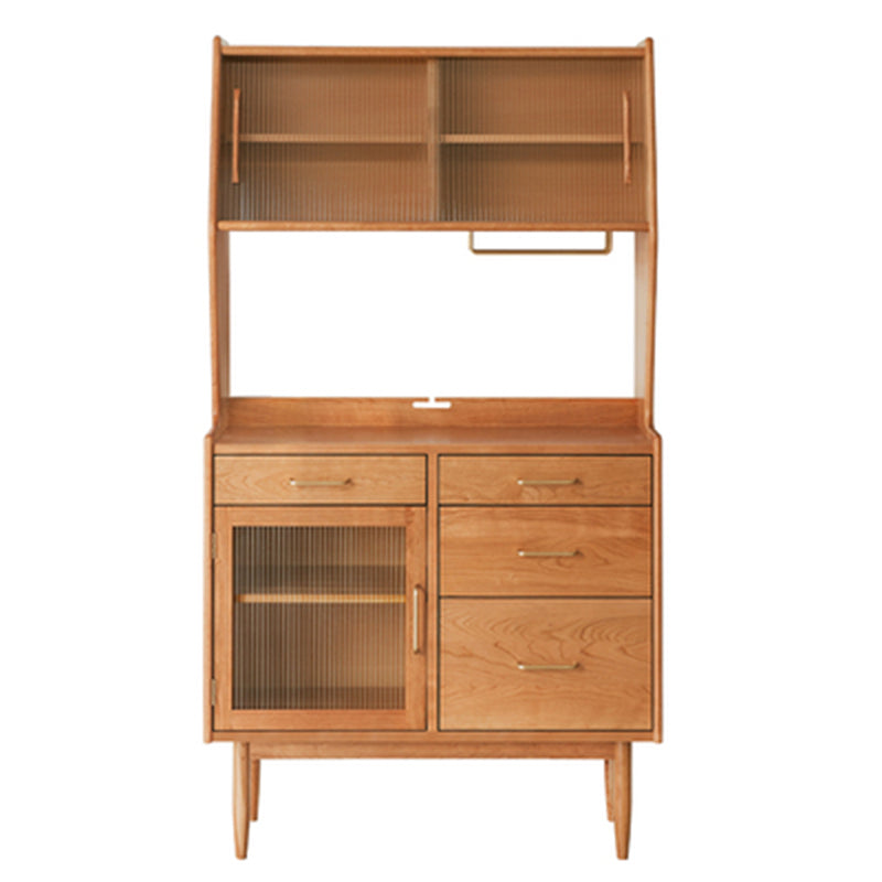 Modern Pine Dining Hutch 3 Drawers 16.5" W Hutch Cabinet for Dining Room