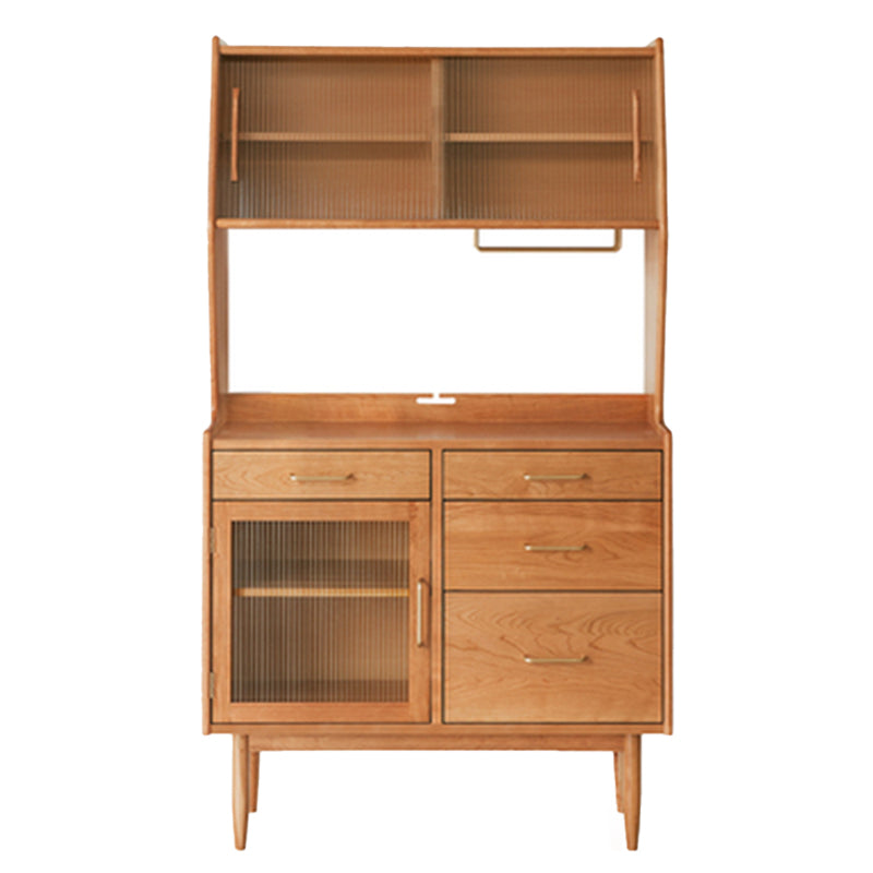 Modern Pine Dining Hutch 3 Drawers 16.5" W Hutch Cabinet for Dining Room