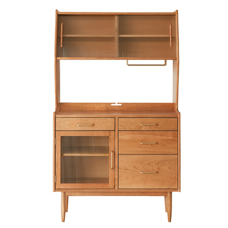 Modern Pine Dining Hutch 3 Drawers 16.5" W Hutch Cabinet for Dining Room