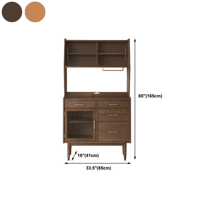 Modern Pine Dining Hutch 3 Drawers 16.5" W Hutch Cabinet for Dining Room