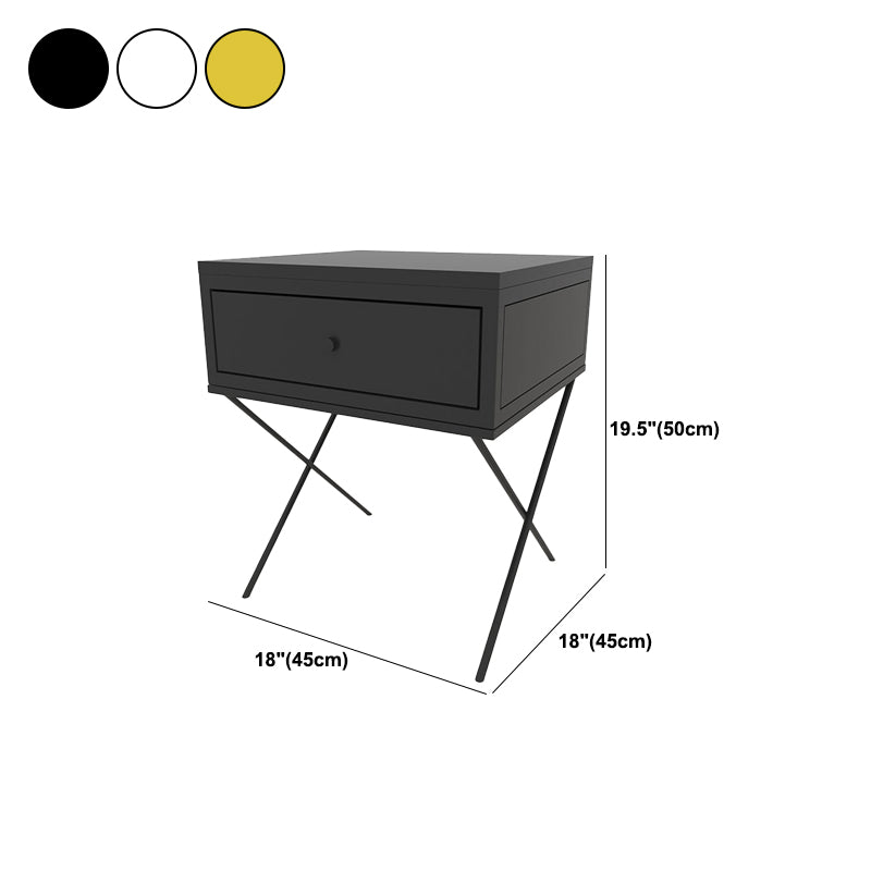 Modern Nightstand 1-drawer Iron Night Table for Living Room , 18"W X 20"H