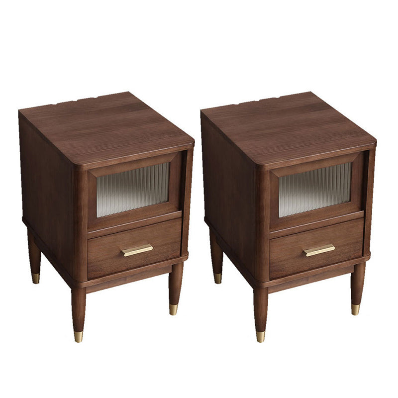 Contemporary Accent Table Nightstand Solid Wood Night Table with Drawer