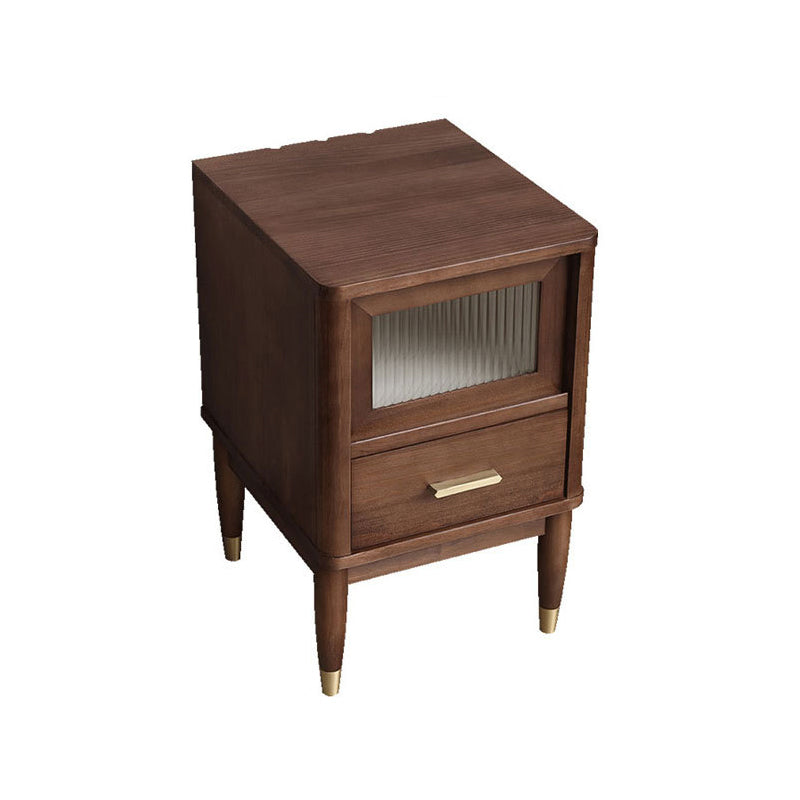 Contemporary Accent Table Nightstand Solid Wood Night Table with Drawer