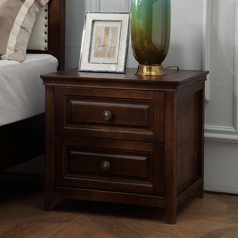 Solid Wood Bed Nightstand Traditional Night Table with Drawer